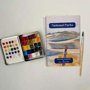 WATERCOLOR COLORING BOOK National Parks Malseiten für Künstler auf 90LB Aquarellpapier mit 20 Landschaften malen lernen