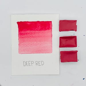 Deep Red Watercolor Full Pan – Handmade Rich Crimson Paint | High Pigment Moody Classic Red | Small Batch | Standard Palette Fit