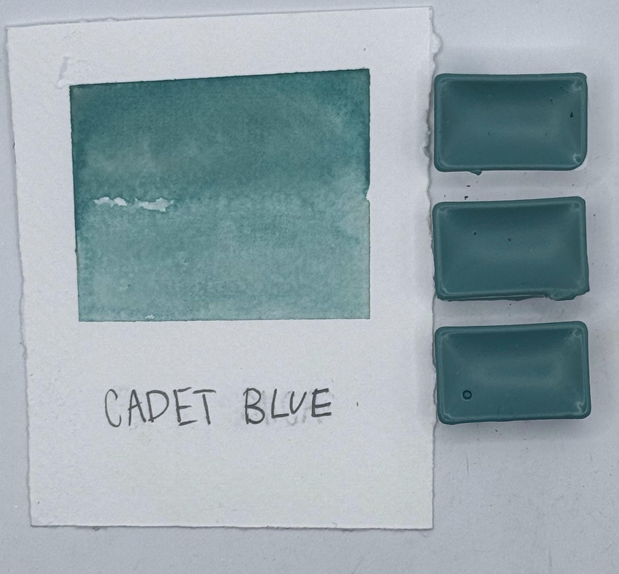 カデットブルー水彩絵の具 フルパン ハンドメイド ダスティ