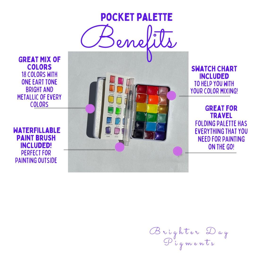Multiple Pocket Paint HANDMADE WATERCOLOR SET Pocket Palette for Travel or Plein Air Painting ...