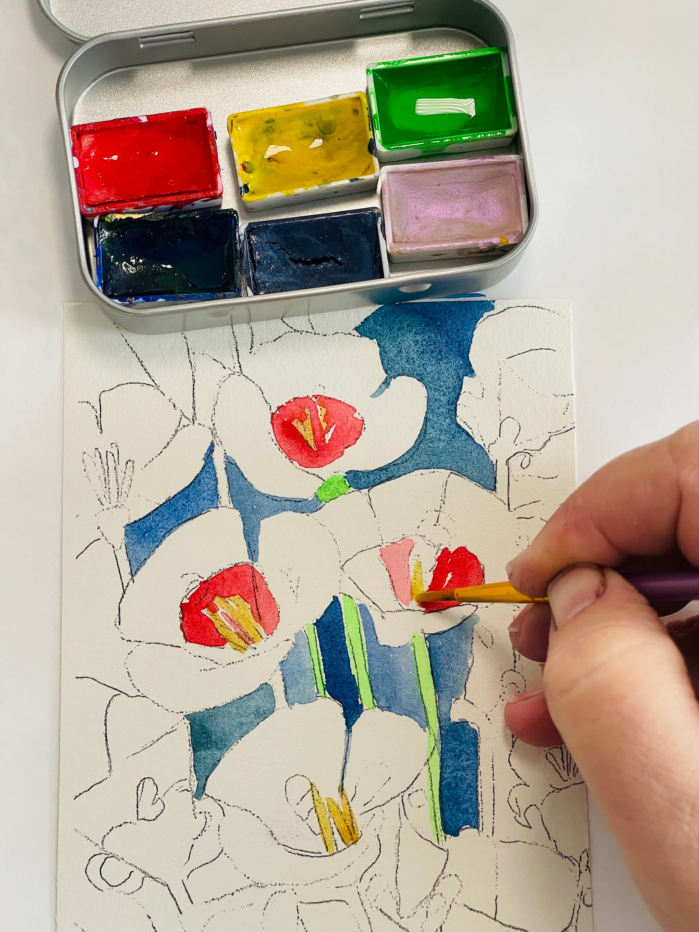 WATERCOLOR COLORING BOOK Painting Pages for Artists Learn to Paint on