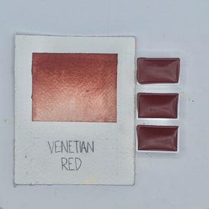 Venetian Red Watercolor Full Pan Handmade Brick Red Artist Paint Historic Warm Pigment Small Batch Fits Standard Palette Soft Matte Finish