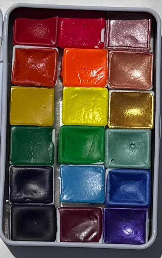 Multiple Pocket Paint HANDMADE WATERCOLOR SET Pocket Palette for Travel or Plein Air Painting ...