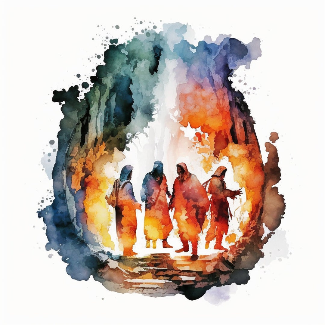 The Fiery Furnace in Watercolor Etsy