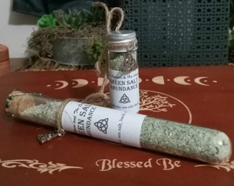 Green Salt, Ritual Salt, Witches Salt, abundance/wealth