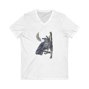 Boho Bird Art V-Neck Tee, Nature Lover Gift, Eco-Friendly Shirt, Casual Wear, Unique Graphic T-Shirt, Birthday Gift