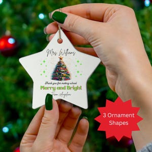 Personalized Teacher Ornament, Teacher Christmas Gift, Thank You Gift, Custom Educator Present, Holiday Teacher Decoration, Gift for Teacher