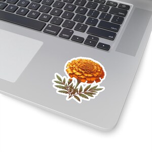 Birth Flower Sticker, Laptop Vinyl Decal, Planner Stickers, Birth Month, Water Bottle Sticker, October Birth Month, Marigold