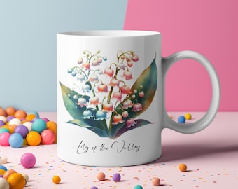 Lily of the Valley Mug: May Birth Flower Gift