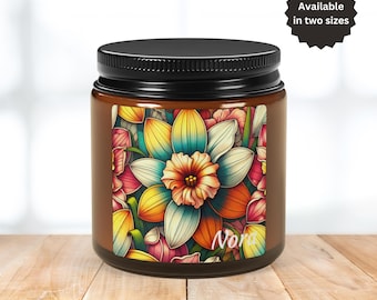 Narzisse Geburtsblumenkerze, personalisiertes Dezember Geburtstagsgeschenk