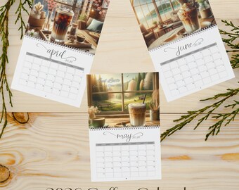 Calendario de pared de café 2026 / Planificador estacional de 12 meses