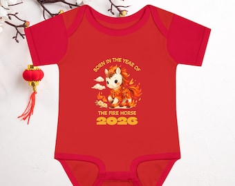 Fire Horse 2026 Baby Bodysuit | Chinese Zodiac
