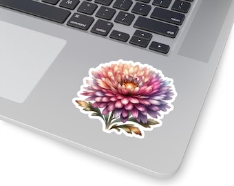 Aster Flower Sticker: September Birth Month Vinyl Decal
