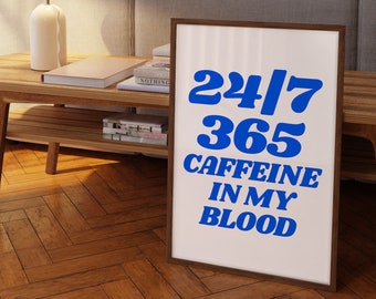 Coffee Print, Coffee Shop Decor, Trendy Coffee Quote Poster, More Espresso Less Depresso, Coffee Kitchen Print, Digital, Typographic Poster