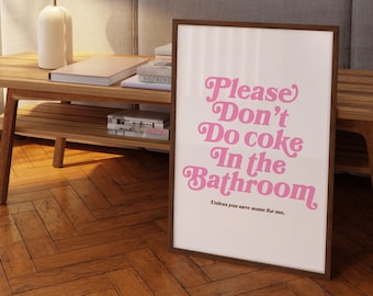 Bitte Don't Do Cola In The Badezimmer Druck • Retro Badezimmer Wand Dekor • Lustige Badezimmer Digitale Kunst Digitaler Download Druck • Retro Wandkunst