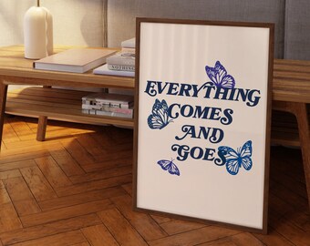 Impression de tout va et vient, citation inspirante, impression de citation rétro, citation sur la guérison, affirmations positives, art mural imprimable galerie
