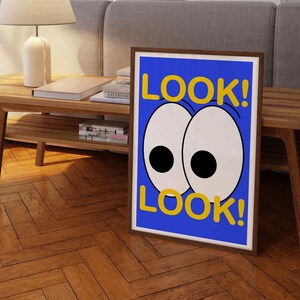 Trendy Retro Poster, Pop Art Wall Print, Downloadable Wall Art, Trendy Bathroom Art, Funky Bathroom Poster, Cartoon Art Poster, Cartoon