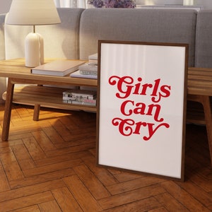 Girls Can Cry-Digital Prints-Wall Art Print-Typography Art-Downloadable Print-Preppy Art-Living Room Decor-Funny Wall Art-Girls Don&#39;t Cry