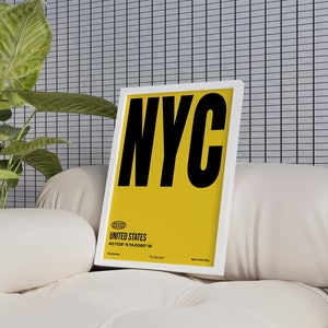NYC Print | New York City Wall Art | New York Wall Art | Modern New York Typographic Poster | Downloadable Wall Art | NYC | Yellow