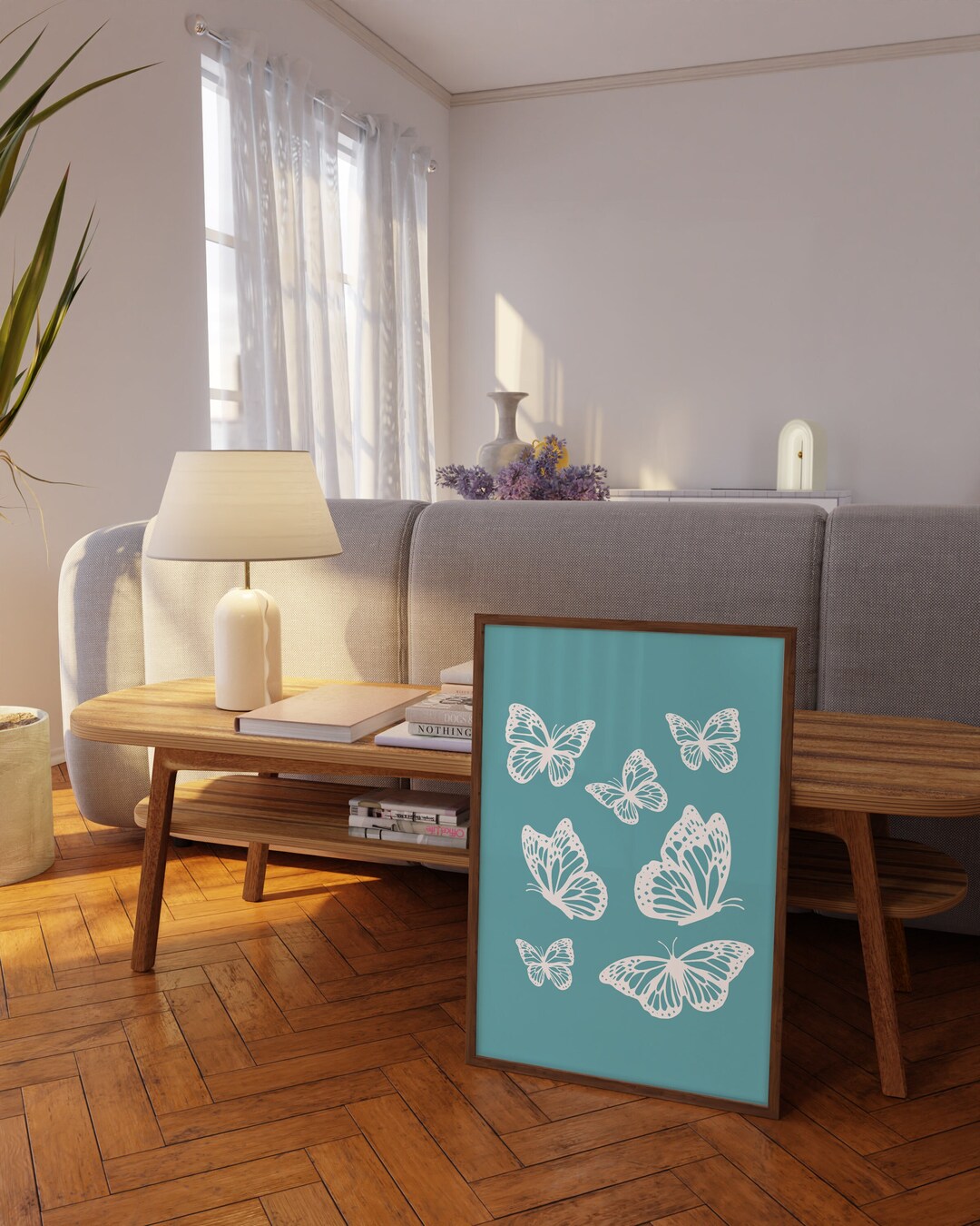 Moderne Wandkunst „Retro-Schmetterling“ 40x50 Cm – Leinwandbild Für Bad, Wohnzimmer & Mehr