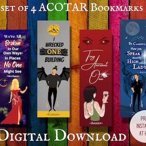 ACOTAR Printable Bookmarks, Sarah J Maas Quotes, A Court of Thorns and Roses, ACOTAR Themed, Mor, Cassian, Amren, Azriel, Inner Circle