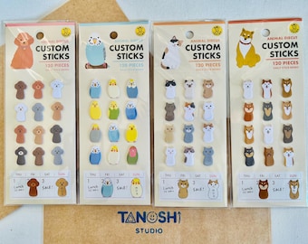 Animal Diecut Sticky Notes Made in Japan Memo Pads Cute Kawaii Cat Bird Poodles Aesthetic Super Small Tiny Sticky Notes Memo Pads Animals