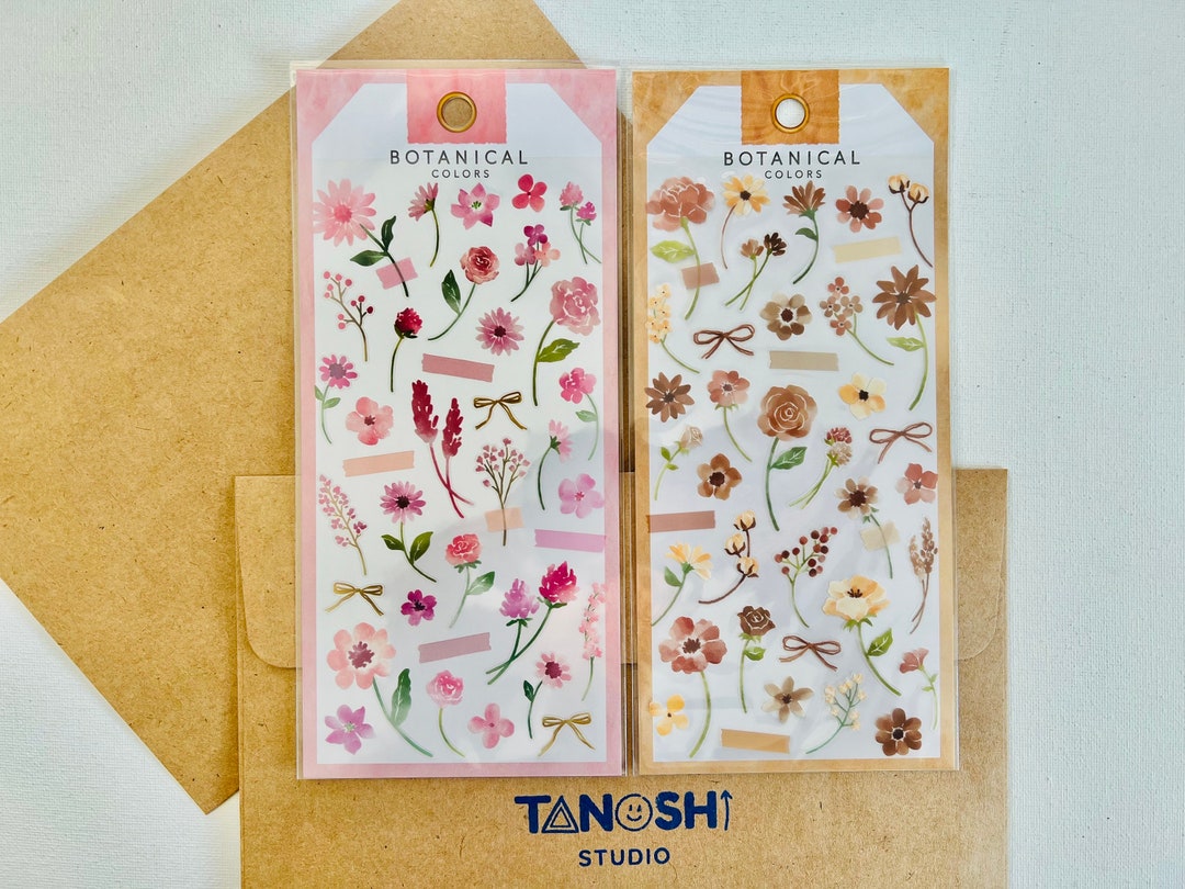 Botanical Colors Sticker Sheets by Mind Wave Cute Floral Rose Flowers