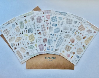 Carreaux Sticker Sheets by Mind Wave Cute Kawaii Floral Paint For Scrapbooking, Journaling, Planning, Decorating, Scheduling, Bujo essential