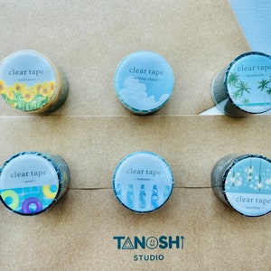 Aesthetic Summer Washi | 30mm Clear Tape | Pool Party Beach | Mind Wave | For Scrapbooking, Journaling, Lettering, Gift Decorating, Mailing