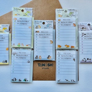 To-Do List Marker Sticky Notes | Mind Wave | Made in Japan | Cute Kawaii | | Self Adhesive Memo | Animal Memo Pad | Aesthetic Memo Pad