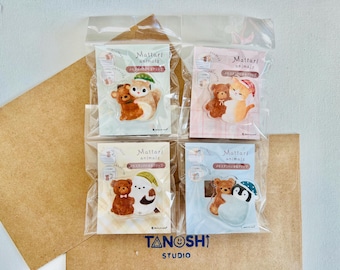Mattari Animals Clip 2 ways by NB CO Cute Kawaii Bird Cat Kitty Squirrel Penguin Japanese Accessories For Paper, Snacks, Office desk