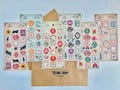 Wanowa Stamp Sticker Sheets Made in Japan Cat Mail Stamps Japanese Paper For Scrapbooking, Journaling, Planning, Decorating, Envelope Seal