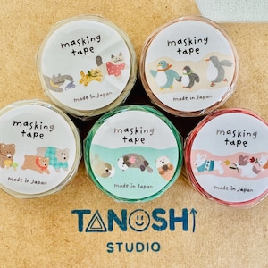 Hokkori Washi Tape 18mm Japanese Washi By Mind Wave For Scrapbooking Journaling Lettering Gift Decor Penguin Otters Cat Rabbit Bear
