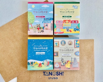 Yamanoha Neighborhood Association Sticky Notes Memo Pads Made in Japan Cute Kawaii Cat Squirrel Fox Bird Teddy Bear Aesthetic  Note Pads