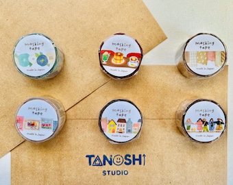 Die Cut Washi Tape 18mm Japanese Washi By Mind Wave  For Scrapbooking Journaling Lettering Gift Decorating Mailing Post Stamp Houses People