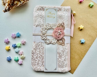 Pouch Kinsei Longevity Rose Pearl | Envelope For Wedding Gift | Money Pouch For Wedding Celebration | Japanese Pouch Wedding Money Gifting