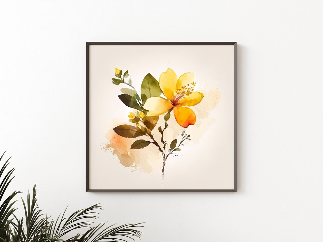 Jasmine Flower Watercolor Painting Tropical Flower Blossom Background