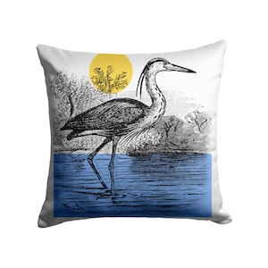 Great Blue Heron Graphic Pillow
