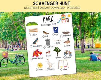 Park Scavenger Hunt Printable | Outdoor Activity for Kids | Kids Park Party Game | Scavenger Hunt for Kids and Adults | Digital Download