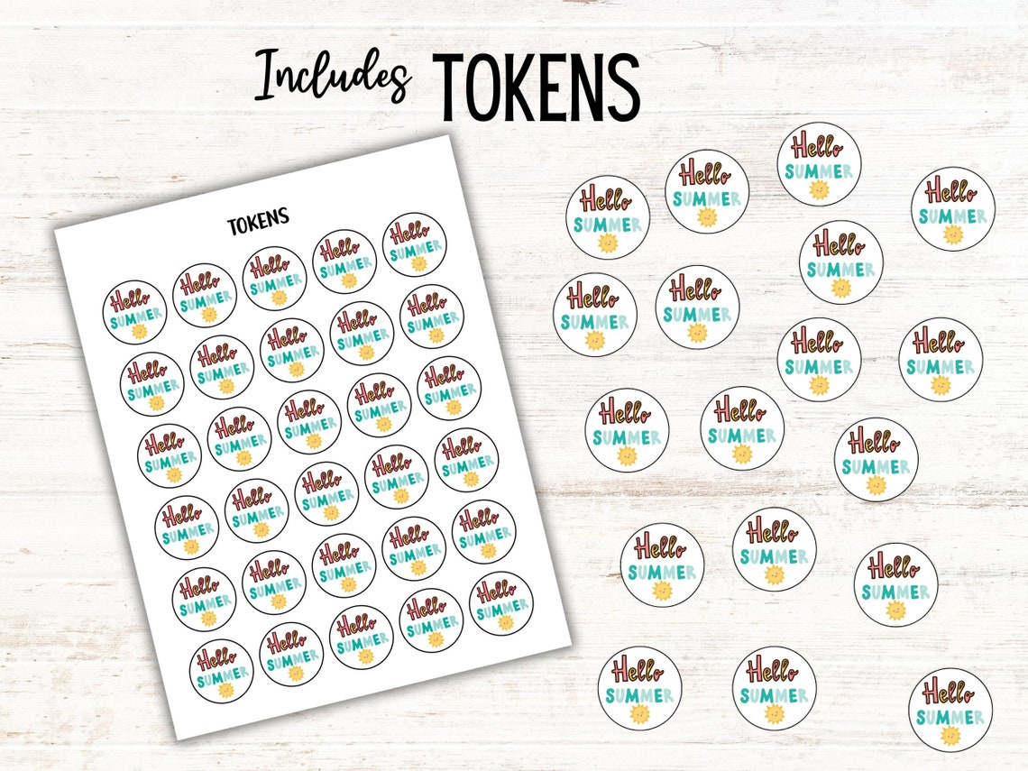 Printable Summer Bingo Game Summer Activity for Kids Printable Party ...