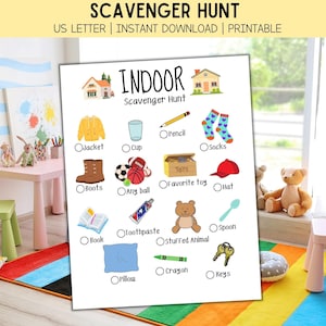 Indoor Scavenger Hunt Printable | Kids Activity | Scavenger Hunt for Kids | Game for Kids | Indoor Game | Digital Download