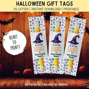 A Little Light for Halloween Night | Halloween Tag | Halloween Party | Kids Halloween | Gift Bag Tag | Halloween Gift Tag | Halloween Favor