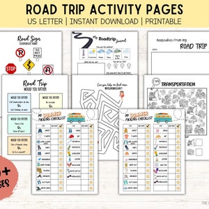 Summer Road Trip Activity Printable | Kids Activity | I Spy | Coloring Pages | Printable Games | Packing Checklist | Digital Download