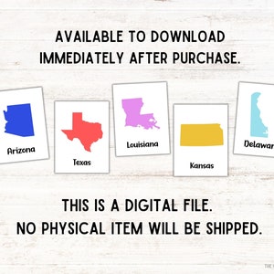 Printable Flashcards | US State | Activity Printable | Flash Card ...