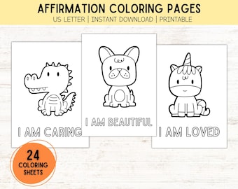 Printable Coloring | Positive Affirmation | Coloring Pages | Kids Affirmations | Positivity | Coloring Printable | Digital Download