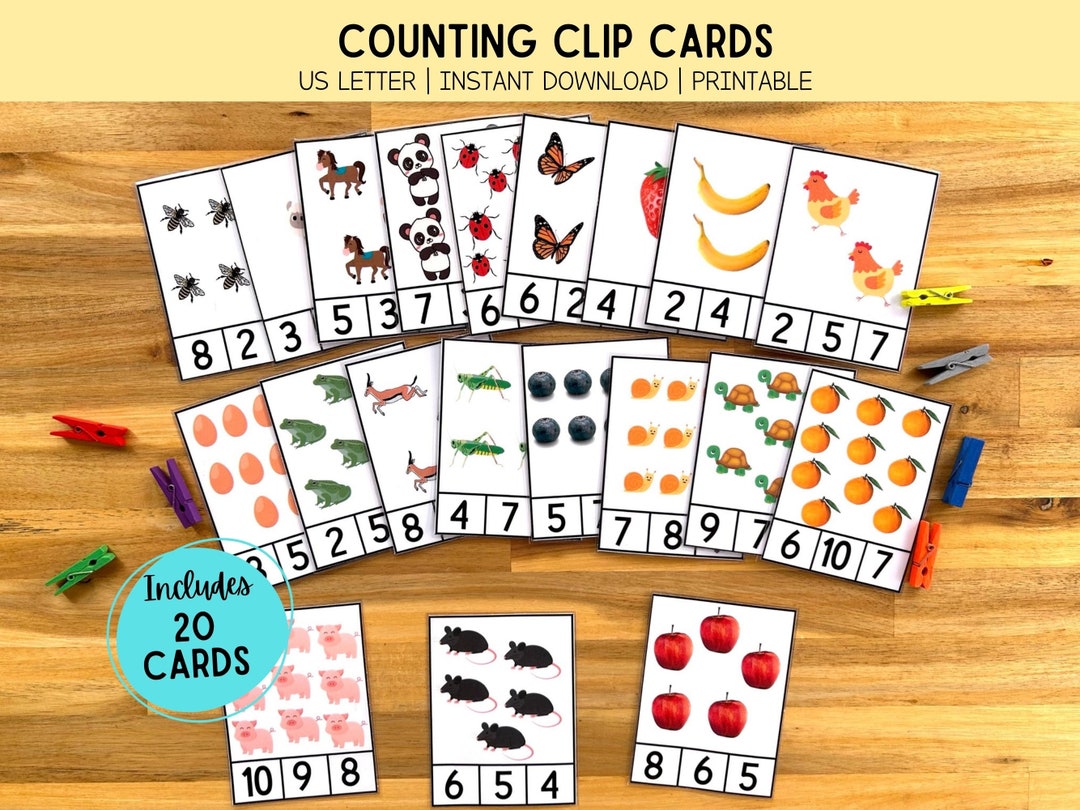Counting Clip Cards | Numbers 1-10 | Toddler Activity | Digital ...