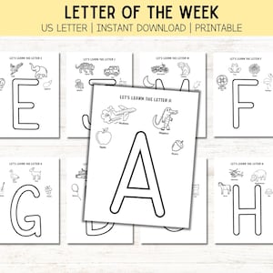 Printable Letter of the Week | Alphabet Learning | Preschool Learning | Kindergarten Learning | Digital Download