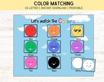 Color Matching | Printable Activity | Busy Book Add-On | Preschool Learning | Digital Download