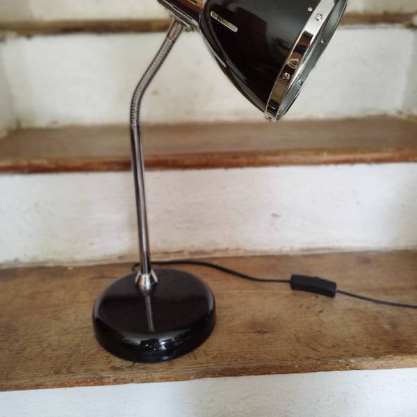 Lampe de bureau vintage noire