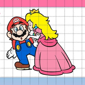Mario & Princess Peach Kiss PNG
